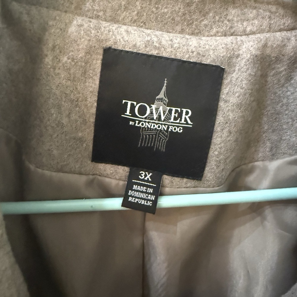 London Fog Women's Pea‎ Coat 3x Wool Blend Tan/Beige NWT MSRP $180 Lined - Picture 9 of 11